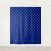 Blue and black checkerboard pattern wandteppich (Vorderseite)