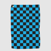 Blue and Black Checkered Print Golfhandtuch (Vorderseite)