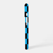 Blue and Black Checkered Print iPhone 16 Hülle (Linke Seite)
