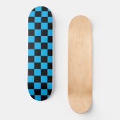 Blue and Black Checkered Print Skateboard (Vorderseite)