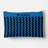 Blue and Black Chevrons - KLEINE Zubehörtasche (Rückseite)