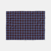 Blue and Black Clan Rutherford und Zuhause Tartan Fleecedecke (Vorderseite (Horizontal))