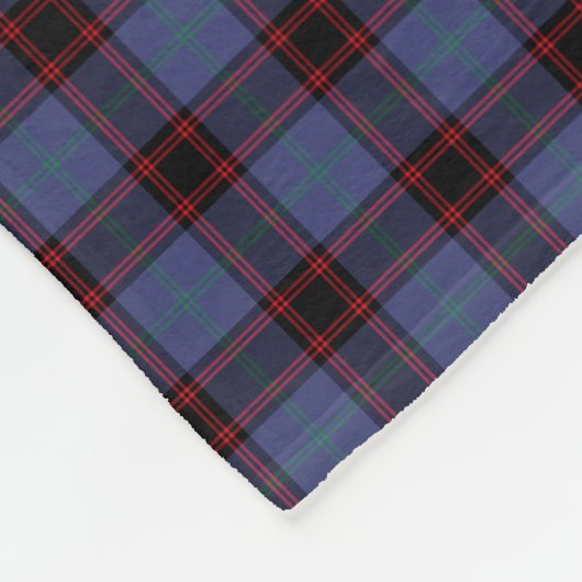 Blue and Black Clan Rutherford und Zuhause Tartan Fleecedecke (Ecke)