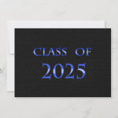 Blue and Black Class of 2025 Card Einladung (Vorderseite)