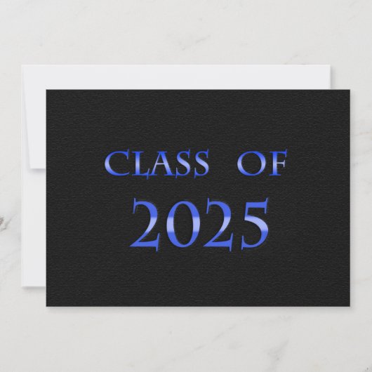 Blue and Black Class of 2025 Card Einladung (Vorderseite)