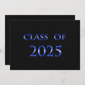 Blue and Black Class of 2025 Card Einladung (Vorne/Hinten)