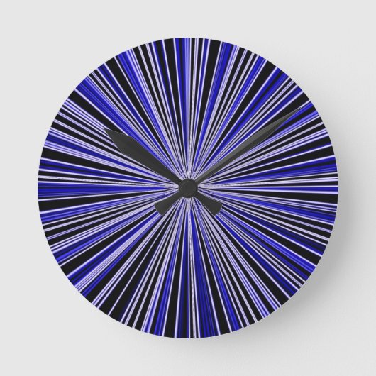 Blue and Black Clock Retro Runde Wanduhr (Vorderseite)