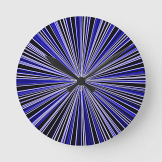 Blue and Black Clock Retro Runde Wanduhr