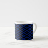 Blue and black diamond pattern espressotasse (Vorderseite Rechts)