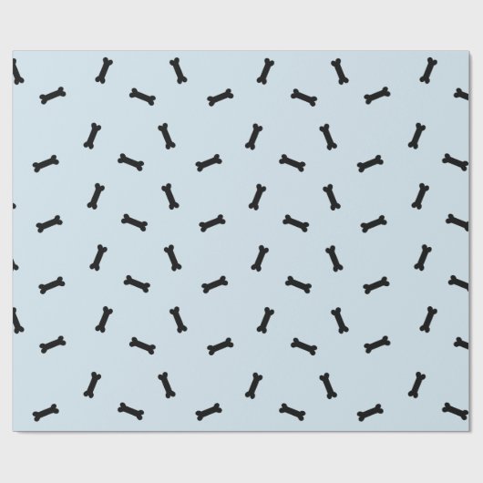 Blue and Black Dog Bones Pet Gift Wrap Geschenkpapier (Flach)