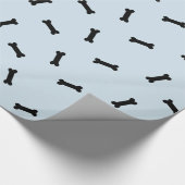 Blue and Black Dog Bones Pet Gift Wrap Geschenkpapier (Ecke)