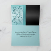 Blue and Black Floral Danke Card (Innenseite)