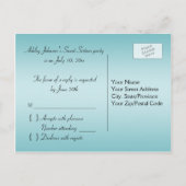 Blue and Black Floral R.S.V.P Postkarte (Rückseite)