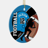 Blue and Black Football Player Keramikornament (Rechts)