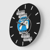 Blue and Black Gamer | Video-Controller Große Wanduhr (Winkel)