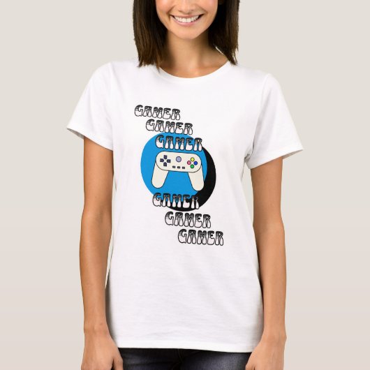 Blue and Black Gamer | Video-Controller T-Shirt (Vorderseite)