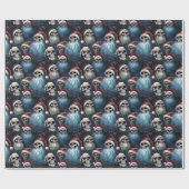 Blue and Black Gothic Weihnachtsgeschenk Geschenkpapier (Flach)