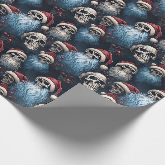 Blue and Black Gothic Weihnachtsgeschenk Geschenkpapier (Ecke)