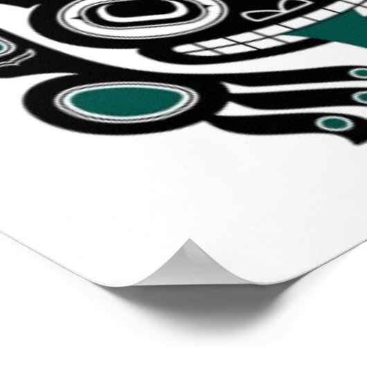 Blue and Black Haida Spirit Tree Frog Poster (Ecke)