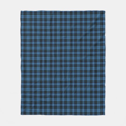 Blue and Black Kariert Scottish Clergy Tartan Fleecedecke (Vorderseite)