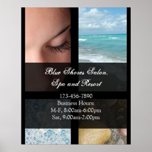 Blue and Black Luxury Wellness-Center Resort Theme Poster