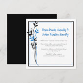 Blue and Black Modern Botanical Reception Only | Einladung (Vorne/Hinten)