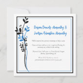 Blue and Black Modern Botanical Reception Only | Einladung (Vorderseite)