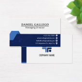 Blue and Black Modern Corporate Business Card (Schreibtisch)