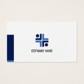 Blue and Black Modern Corporate Business Card (Rückseite)
