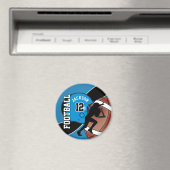 Blue and Black Personalize Football Magnet (In Situ (Geschirrspüler))