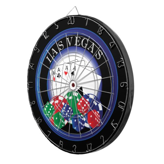 Blue and Black Poker Dart Board Dartscheibe (Vorderseite rechts)