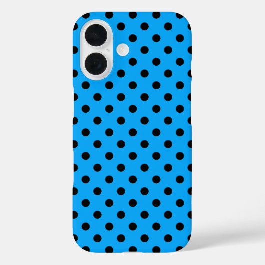 Blue and Black Polka Dots Case-Mate iPhone Hülle (Rückseite)