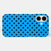 Blue and Black Polka Dots Case-Mate iPhone Hülle (Rückseite (Horizontal))