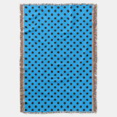 Blue and Black Polka Dots Decke (Vorderseite Vertikal)