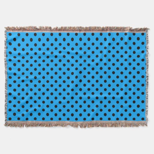 Blue and Black Polka Dots Decke (Vorderseite)