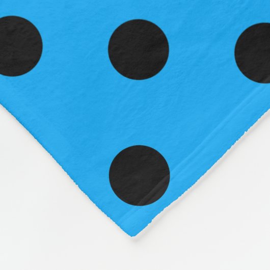 Blue and Black Polka Dots Fleecedecke (Ecke)