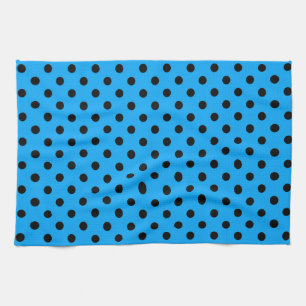 Blue and Black Polka Dots Geschirrtuch