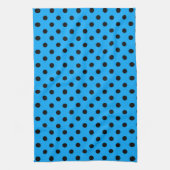 Blue and Black Polka Dots Geschirrtuch (Vertikal)