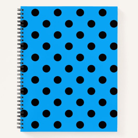 Blue and Black Polka Dots Notizblock (Vorderseite)