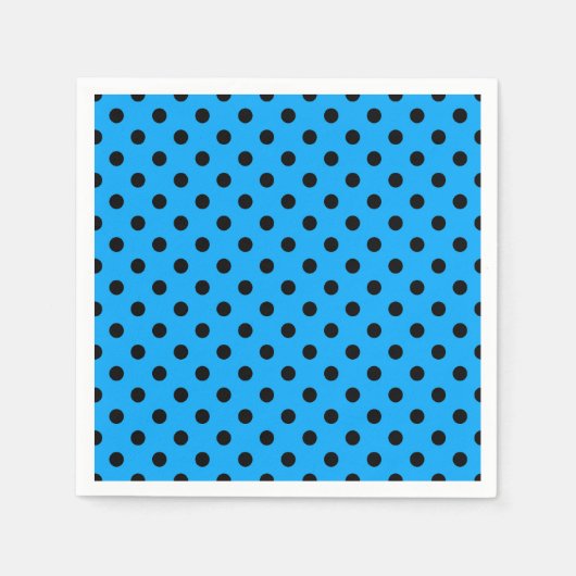 Blue and Black Polka Dots Serviette (Vorderseite)