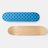 Blue and Black Polka Dots Skateboard (Horizontal)