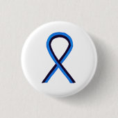 Blue and Black Ribbon Awareness Custom Buttons (Vorderseite)