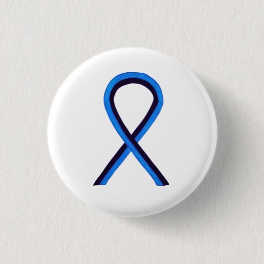 Blue and Black Ribbon Awareness Custom Buttons (Vorderseite)