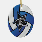 Blue and Black Star Volleyball 🏐 Keramikornament (Rechts)