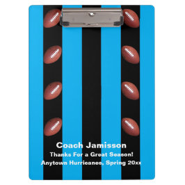 Blue and Black Strip, Fußball Coach, Name Klemmbrett