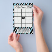 Blue and Black Stripe Boy Baby Duschspiele Flyer (Handgriff)