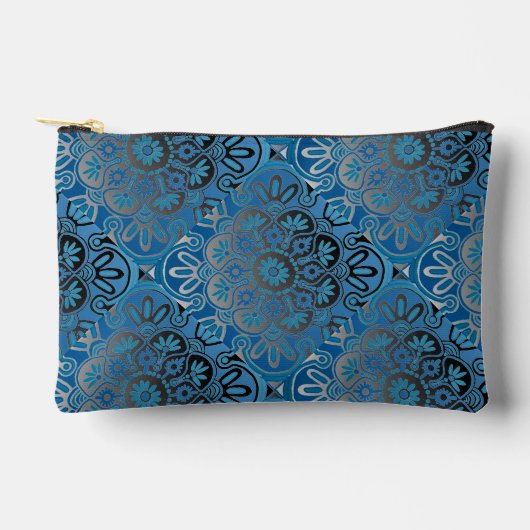 Blue and Black Travel Accessoire Bag Zubehörtasche (Vorderseite)