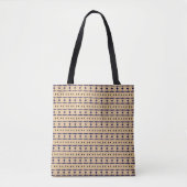 Blue and black tribal patterns on khaki coloured tasche (Vorderseite)