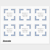 Blue and Black Ukrainian Embroidery Wedding Quadratischer Aufkleber (Blatt)