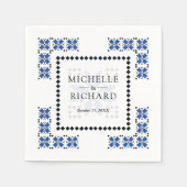 Blue and Black Ukrainian Embroidery Wedding Serviette (Vorderseite)